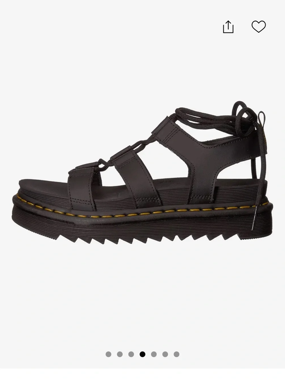 Dr Martens Leather Nartilla Chunky Platform Sole Lace Up Gladiator Sandal 10